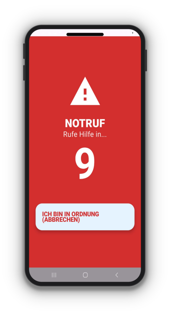 Notruffunktionalität der App